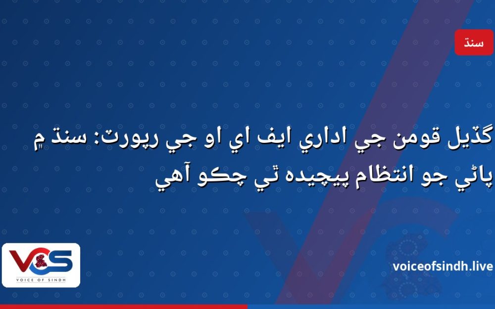 گڏيل قومن جي اداري ايف اي او جي رپورٽ: سنڌ ۾ پاڻي جو انتظام پيچيده ٿي چڪو آهي