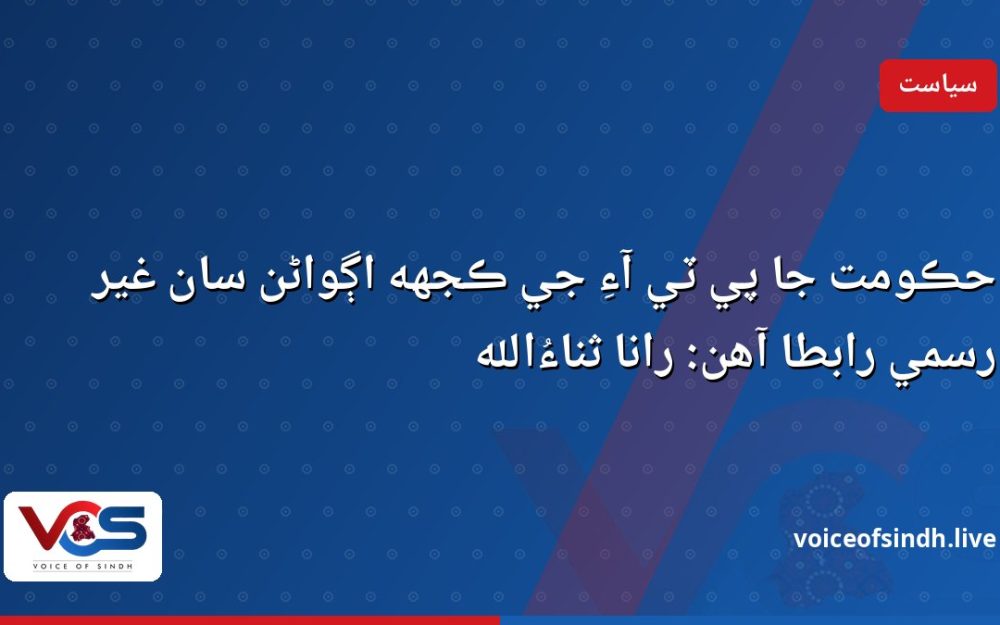 حڪومت جا پي ٽي آءِ جي ڪجهه اڳواڻن سان غير رسمي رابطا آهن: رانا ثناءُالله